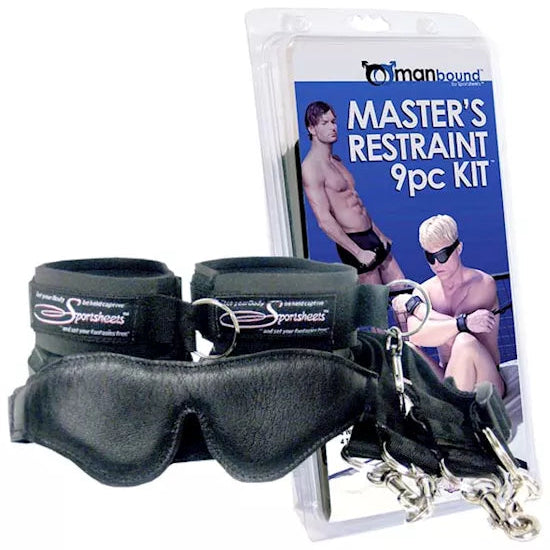 Manbound by Sportsheets Master's Restraint 9pc Kit - Black
