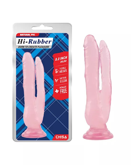 Double Suction Cup PVC Dildo – 8.0 Inch (Pink)