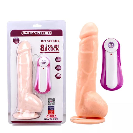 Jeff Stryker 8.9 Inch Vibrating Realistic Dildo with Suction Cup - Flesh