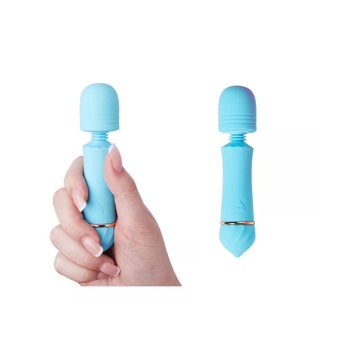 Share Satisfaction Flexi Head Mini Wand Vibrator - Aqua