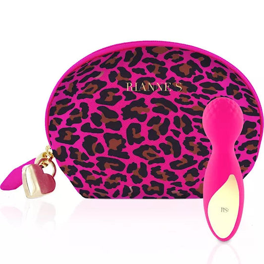 RS Essentials Lovely Leopard Mini Wand Vibrator - Pink