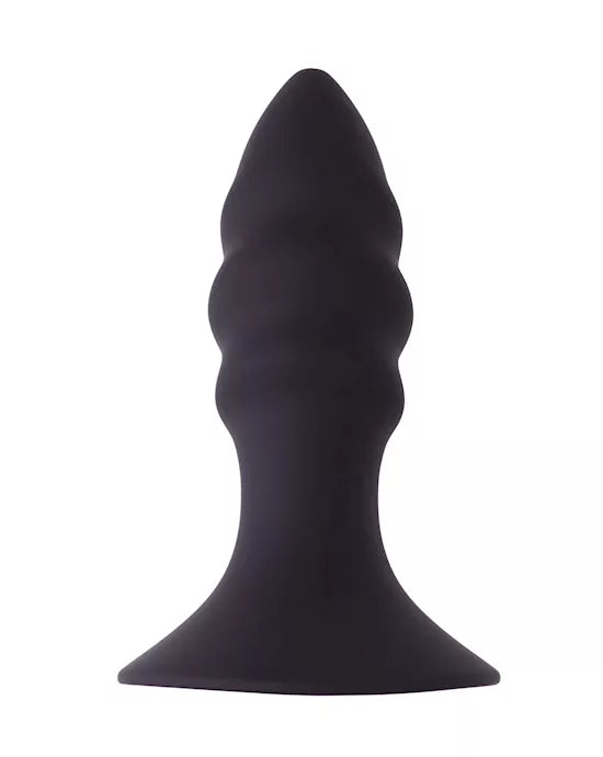Kinki Adonis Twisted Silicone Anal Plug - Black