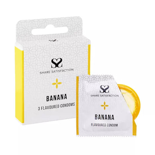 Share Satisfaction Banana Flavoured Condoms - 3 Pack