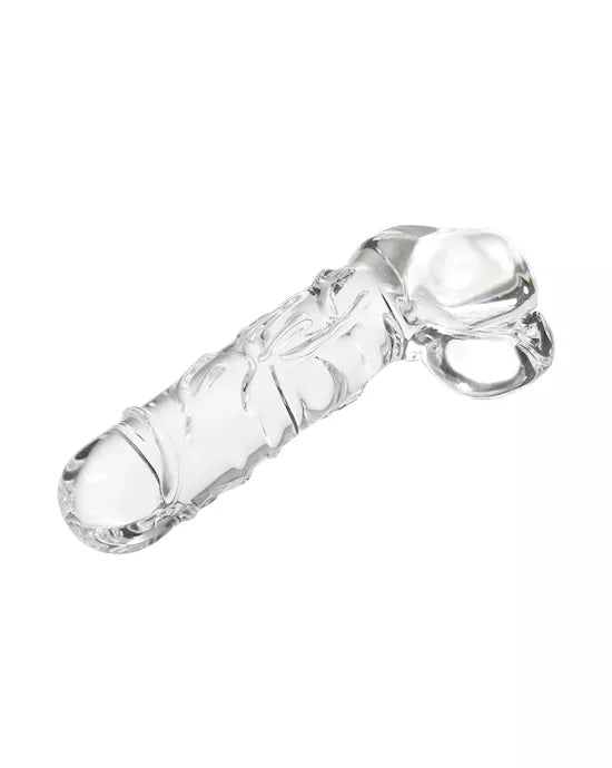 Lucent Scrawling Glass Dildo with Balls