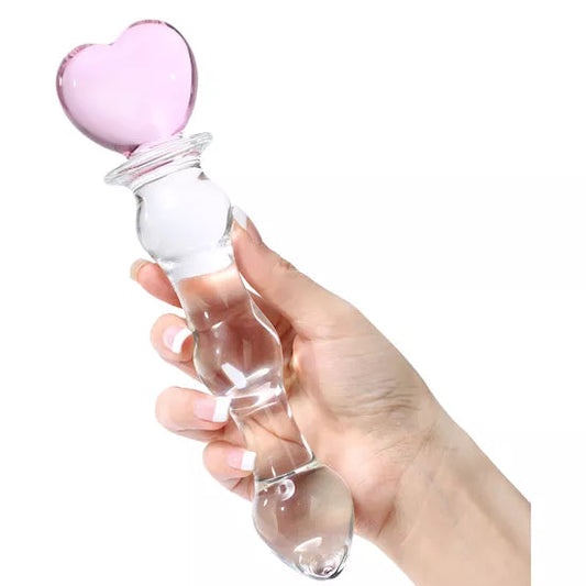Heartfelt Glass Massager - Pink
