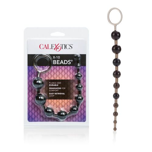 CalExotics X-10 Anal Beads - 10 Graduated Beads with Retrieval Ring